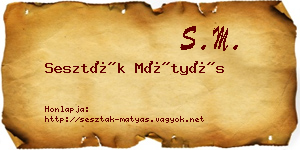 Seszták Mátyás névjegykártya
